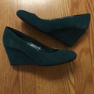 Merona Suede Teal Wedges